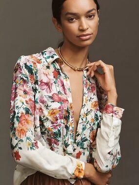 Anthropologie Pilcro NWT Romy Relaxed Buttondown Shirt- XS